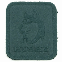 5005 Термоаппликация из замши Husky 3,4*3,89см, 100% кожа (621 зеленый)