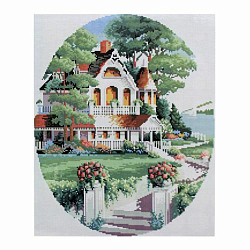 GZ026 Мозаика на деревянной основе 'Дом за городом 2', 40*50см