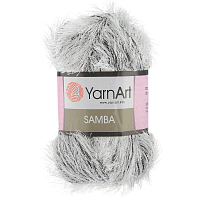 Пряжа YarnArt 'Samba' травка 100гр 150м (100% полиэстер) (А-64 белый/черный)
