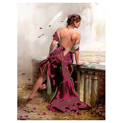 55000 Набор для вышивания бисером Astrea 'Девушка в красном', 45х60 см