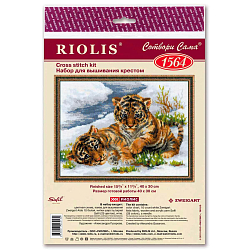 1564 Набор для вышивания Риолис 'Тигрята в снегу', 40*30 см
