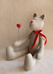 В001 Набор для изготовления текстильной игрушки 29см 'Bear`s Story' Мишка 100% лен (Ваниль)