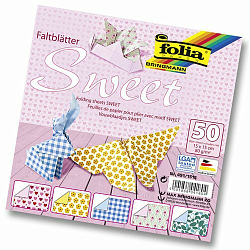 Бумага для оригами 'Sweet', 80г/м², 15х15см, 50 л. (491/1515) Folia