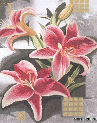 0008146-PN Набор для вышивания LanArte 'Композиция из розовых лилий' 39x49 см