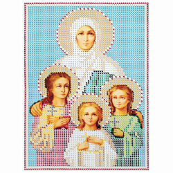 КР-05-067 Набор для вышивания бисером «Вера,Надежда,Любовь и мать их София» 14*18см