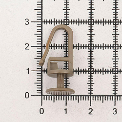 Крючок-гвоздик (бегунок) h-26мм, d-11мм пластик для потолочных шин, антик (латунь), 100 шт/упак