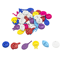 Пуговицы-фигурки 'Спорт' пластик, 30г/упак, Magic Buttons (Яркие цвета)