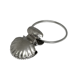 Кольцо шторное с зажимом 'Ракушка' h-66мм (кольцо d-31/35мм) металл для карнизов, никель