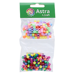 CN2038-6589 Бусины 'Разноцветный алфавит', пластик, 2*20гр Astra&Craft