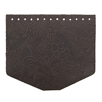 Крышечка для сумки Абстракция с кругом, 19,4см*16,5см, дизайн №2024, 100% кожа