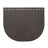 Крышечка для сумки Абстракция Штрихи, 20,4см*17,2см, дизайн №2016, 100% кожа темно-коричневый