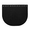 Крышечка для сумки Абстракция Штрихи, 20,4см*17,2см, дизайн №2016, 100% кожа черный