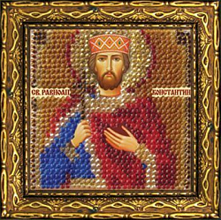 225ПМИ Набор для вышивания бисером 'Вышивальная мозаика' Икона 'Св. Равноап. царь Константин', 6,5*6,5 см