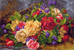 1540 Набор для вышивания 'Матренин Посад' 'Цветы в корзине', 37*49 см