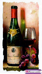 РТ130028 Папертоль 'Бутылка вина и виноград' 9*16см