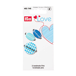 403740 Эмблемы Handmade Prym Love, металл/пластик, синий, упак./3 шт., Prym