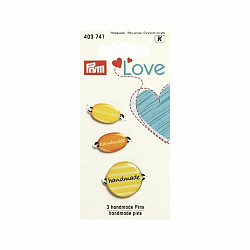 403741 Эмблемы Handmade Prym Love, металл/пластик, желтый, упак./3 шт., Prym