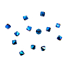 11305 Бусины стеклянные, гальваника, граненые, биконус, 8mm, 13шт/упак 1-голубой
