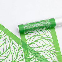 ПМР0005 Пленка матовая с рисунком 'Листья' 50мкр, цв. зеленый, 60см*9,14м +/-5%