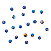 11379 Бусины стеклянные, гальваника, граненые, круглые, 6мм, 20шт/упак 1-голубой