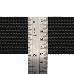 9854 Лента ременная с латексом 48мм*25м черный (69,2гр/м) (Мн)