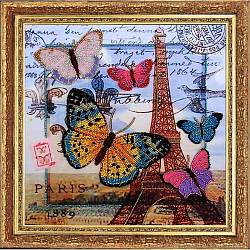 107 Набор для вышивания бисером Butterfly 'Привет из Парижа', 26*26 см