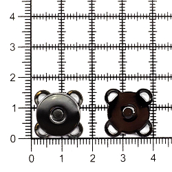 69021/set Кнопка магнитная пришивная 'С ушками' 15мм металл, черный никель BIG