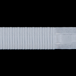 Равномерная на тканой основе C18 Тесьма шторная нефикс. 'Параллельная складка' (1 ряд петель, 2 шнура) 25мм*100м, белый