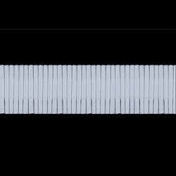 Равномерная на тканой основе C22 Тесьма шторная нефикс. 'Параллельная складка' (1 ряд петель, 2 шнура) 40мм*100м, белый