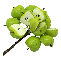 Букетики с фруктами, ягодами GF15-192 Декоративный букетик 'Яблоки половинки', зеленые, упак./12 шт., Astra&Craft