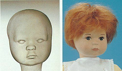 00408 Пластиковая основа для лица куклы Anita высотой 50 см Glorex