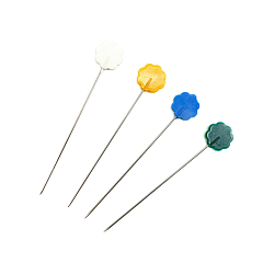 67701 Булавки для квилтинга с цветной головкой в форме цветка 53*0,56мм, металл/пластик, 5г/уп, PONY