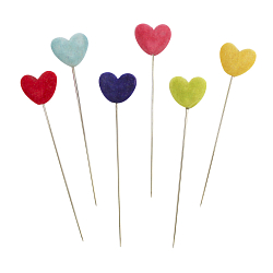 Булавки декоративные H17-L1378 Булавки для квилтинга с цветными сердечками, 6 шт/упак, Astra&Craft