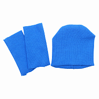 28875 Комплект одежды для игрушек цв.синий : шапка/ гетры 9,5см*10см/ 3см*8см. Состав: 95% х/б+5% лайкры