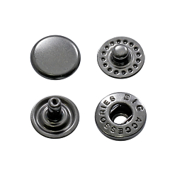 Кнопки установочные тип контакта "пружина" BIG 2/10 Кнопка галантерейная (S-образная) 10мм металл, черный никель BIG