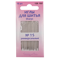 120102 Иглы ручные для шитья Sharps № 1-5, 16шт, Hobby&Pro