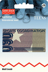 925649 Аппликация прямоугольный джинсовый ярлык цв.хаки Sports Coordin. Prym