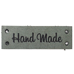 Кожаная бирка пришивная 'Hand Made' 1,4*4см, уп.4шт