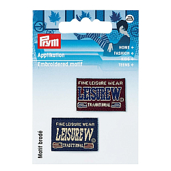 Prym 925687 Аппликация прмоугольный джинсовый ярлык синего/красн. цв. Leisure Wear Prym