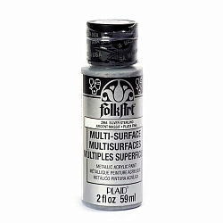 02964-PLD Акриловая краска FolkArt Multi-Surface, металлик, серебро 59 мл