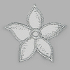 13815 Термоаппликация 'Цветок', 62*60мм упак/10 шт серебро