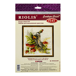 1545 Набор для вышивания Riolis 'Пенек с мухоморами', 30*30 см