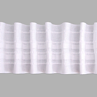 607 Тесьма шторная 10м, ширина 6см, 1/2 'Параллельная складка' (2 ряда петель, 4 шнура), белый