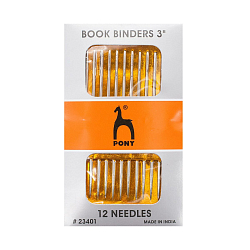 Pony 23401 Иглы ручные для переплетных работ Book Binders 3, 12шт, PONY