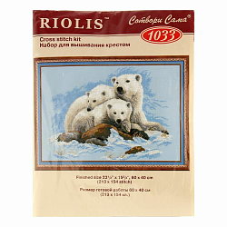 1033 Набор для вышивания Riolis' Белые медведи', 60*40 см