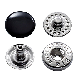 Кнопки установочные тип контакта "пружина" BIG 2/10 Кнопка галантерейная (S-образная) 10мм металл/эмаль, черный BIG