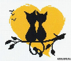 404 Набор для вышивания 'Овен' 'Влюбленные коты №3', 15x13 см