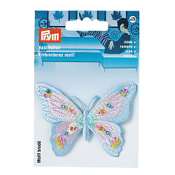 926164 Термоаппликация Эксклюзивная Бабочка голуб. с бусинами Prym