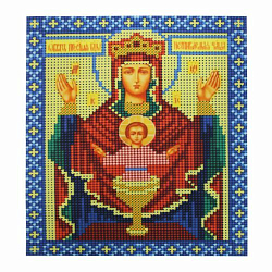 9023 Рисунок на ткани для вышивки бисером Nitex 'Богородица 'Неупиваемая чаша'', 14,5*18 см