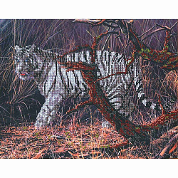 БН-3033 Набор для вышивания бисером Hobby&Pro 'Белый тигр', 40*31 см